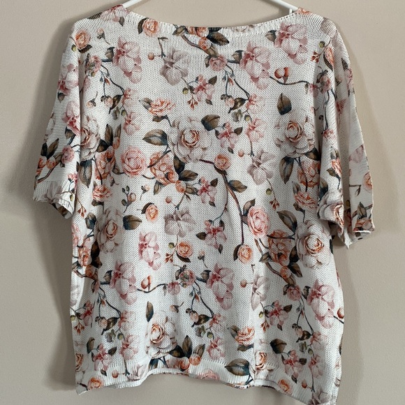 Luisa Ricci Floral Print Knit Top Made in Italy Size L - Picture 5 of 9